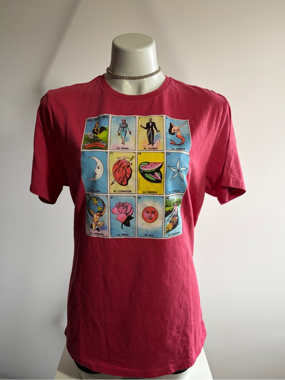 Pink Graphic Lotería Card Tee